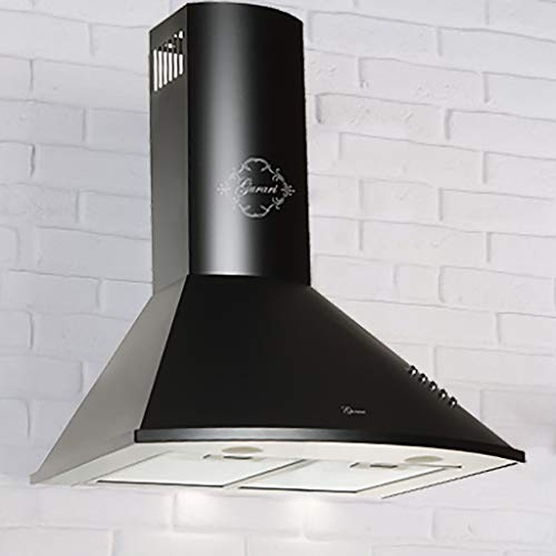 Gurari Dunstabzugshaube 60 cm in Schwarz GCH C 046 BL 6 Wandhaube Sehr Saugstark 1000m³/h | 3 Stufen, Drückknöpfe | Abzugshaube Ablufthaube/Umlufthaube Sparsam und Effizient
