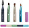 simarro Ensemble de pinceaux de maquillage 4 en 1, taille de voyage portable Pinceau de maquillage Pinceau d'ombre à paupières détachable Pinceau de sourcils Pinceau à vis Pinceau à lèvres (couleur)