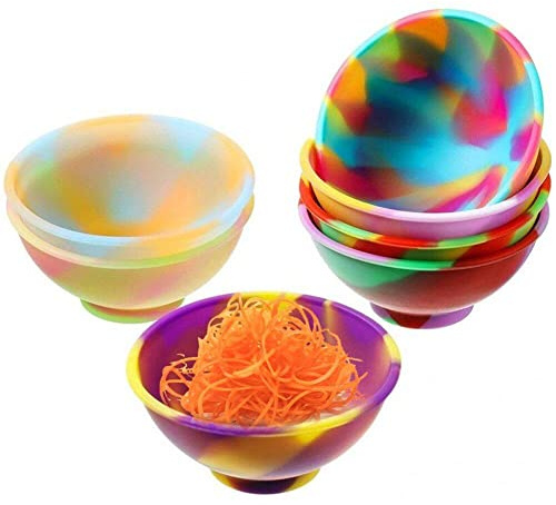 Luxylei 7 Pieces Mini Silicone Pinch Bowls, Prep and Serve Bowls, Multicolor Reusable Snack Bowls Silicone Condiment Bowls for Sauce, Nuts, Candy, Fruits, Appetizer, Snacks