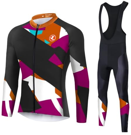 UGLY FROG Herren Langarm Fahrradbekleidung Radtrikot Set Radbekleidung Winter Radsportanzüge Thermo ZRMK01