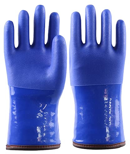 CekoCk Latexbeschichtete Handschuhe, Gummi-Arbeitshandschuhe, Arbeitshandschuhe, Dicke Schutzhandschuhe, Fahrerhandschuhe, elastische Handgelenke, Sicherheits- und Gartenhandschuhe
