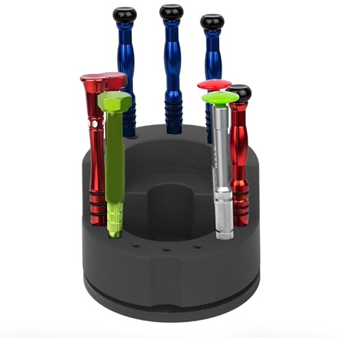 Tissting Schraubenzieher Halter, 360 Grad Drehbar Schraubendreher Lagerung Organizer Karussell Basis für die Aufbewahrung von Schraubenziehern Reparaturwerkzeug Halter Regal (#1)