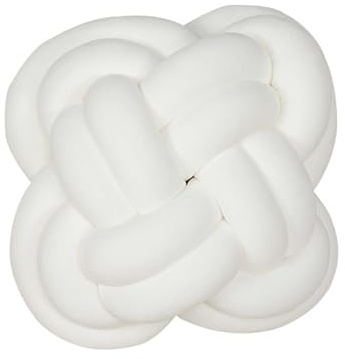 PTKG Knotenkissen,Weiche Knoten-Ballkissen,Weiche Geknotetes Kissen,Kissen Knoten Ball Kissen Dekor Bett Zimmer,Knotenkissen Wurfkissen,Weiß,30cm
