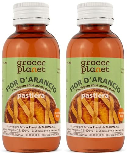 Aroma Naturale Fior d'Arancio - 2 Flaconi da 75g | Ideale per Pastiera Napoletana e Dolci