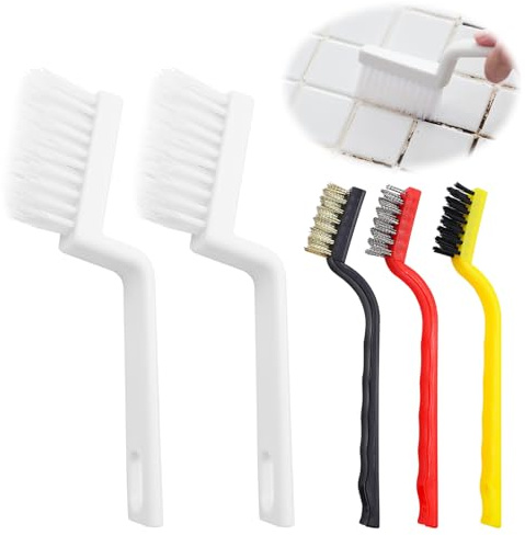 CATELL 5 Piezas Cepillo Metalico Limpieza Cepillo Limpieza Baño Cepillo Limpieza Hogar Cepillo de Alambre Mini Cepillos de Latón Mini Cepillo de Alambre para Limpiar Escoria y Óxido