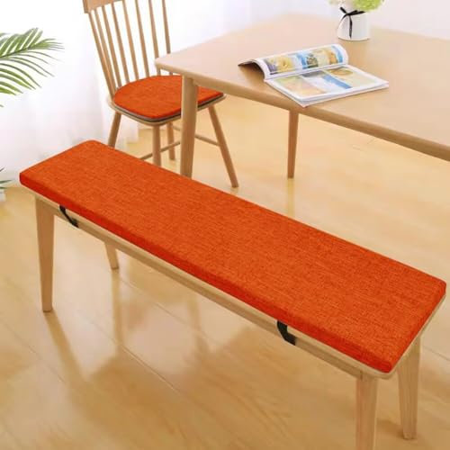 COITROZR 3 cm Dickes Sitzkissen, Bankauflage Bankkissen Stuhlkissen, Bequeme Waschbare Sitzauflage Sitzkissen Bank, Gartenbank Auflage Outdoor, Bank Sitzpolster für Schule(160x30cm, Orange-Rot)