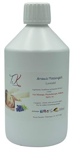 500ml Aroma Massageöl - Lavendel für Massage, Physiotherapie, Wellness, Sport in Pharma Qualität