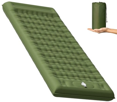 Camping Bed Sleeping Roll Mat Mattress Pad Single Air Bed Blow up Camping Accessories Equipment Essentials Gear Inflatable Camp Beds for Adults Self Inflating Tent Backpacking Hiking Car Truck
