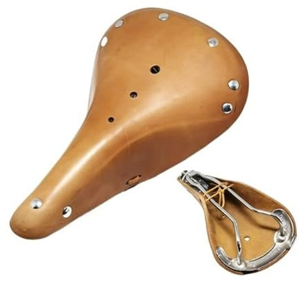 wanhaoaony Fahrradsattel Radfahren Sattel Fahrrad Sitz 28 * 17 * 5CM MTB Retro Vintage Fahrrad Sattel Reinem Rindsleder Rennrad Berg Kissen Fahrradsattel Herren(Color:C Orange)