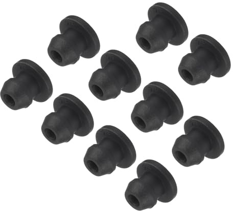 sourcing map Silicone Snap in Locking Hole Plugs,Rubber Panel Seal Cover Flush Type Panel Round for Kitchen Rubber Bulkheads Waterproof Sealing Plugs 5mm/0.2 Inch Diameter Black,Pack of 10