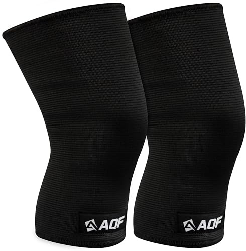 AQF Kniebandage Männer/Damen - Ein, Zwei & Dreilagige Kniestützen für Gewichtheben, Kniebeugen -Hohe Kompression Atmungsaktiv Knieschützer für Laufen,Joggen,Wandern,Volleyball (Dreifachlagig, M)