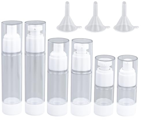 6 distributeurs vides airless, distributeur de crème pompe, portable, rechargeable, de voyage, set cosmétique lotion shampooing 3 trémies