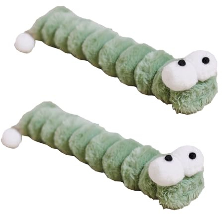 OMEM Lot de 2 coussins en peluche dégradés pour chats, jouets à mâcher pour chat, bâton de dentition, herbe à chat, jouet multifonction pour chat, résistant à l'usure et aux rayures (vert)