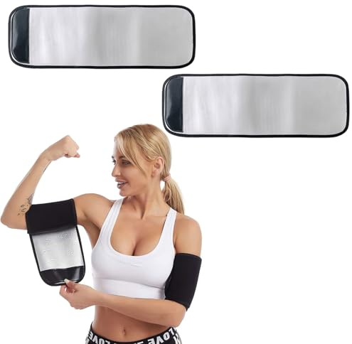 BASTOUR Sauna Armbandage Verstellbares, Einstellbare Arm Gürtel, Shaper Former Trimmer Slimming, Sauna Arm Shaper, Arme Sport Fitness Ärmel, 2 Stück, (Silber)