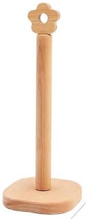 Wooden Kitchen Roll Holder Free Standing, Paper Towel Holder Wooden Thicken Base Paper Towel Dispenser, Cute Little Flower Stand for Kitchen Counter for Countertop Table Cabinet, Bathroom Towel Roll S