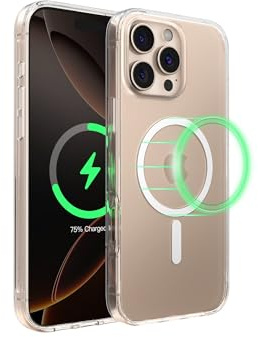 Belkin SheerForce iPhone 16 Pro Max Case, MagSafe Compatible Phone Case with Slim Design & Anti-Scratch Treated Coating - Magnetic, Transparent, & Shockproof Protective- Clear