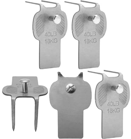 Colgador de imagen de pared, 5x ganchos de imagen de metal para marcos: durabilidad de metal mejorada, portaobras de paneles de yeso sin daños para la casa de alquiler, comedor, dormitorio
