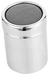 OHPHCALL Stainless Steel Sprinkler Pepper Shaker Cocoa Flour Container Easy Clean Seasoning Spoon