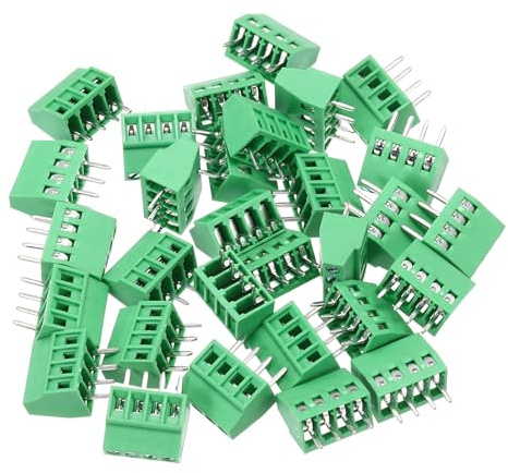 sourcing map 30PCS 4-Pin PCB Mount Screw Terminal Block Connectors 2.54mm/0.1inch Pitch Circuit Board Connectors for Home Appliances, Industrial Projects