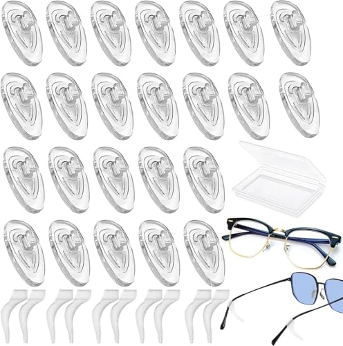 40 Paar Nasenpads Brille Zum Stecken,Brillen Nasenpads, 5 Paar Brillenhalter Ohr,Nasenpads Weiche Silikon Transparent Sonnenbrillen Rutsch Stopper Gläser Glasses Nose Pads