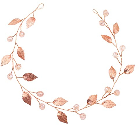 OATIPHO Accesorios Cabello de Boda para Novias, Diadema Hojas de Imitación y Cadena Suave, Adecuado para Decoración de Cabello en Ceremonias Nupciales