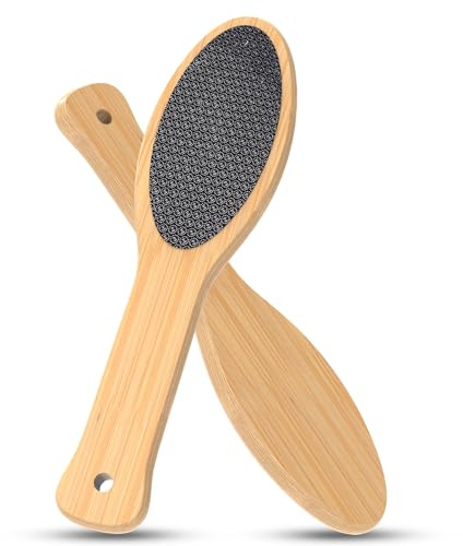 Rimuovi calli con nano-vetro | Lima per calli altamente efficace per una cura delicata dei piedi | Raspino per calli con manico ergonomico in bambù | Rimuove delicatamente i calli
