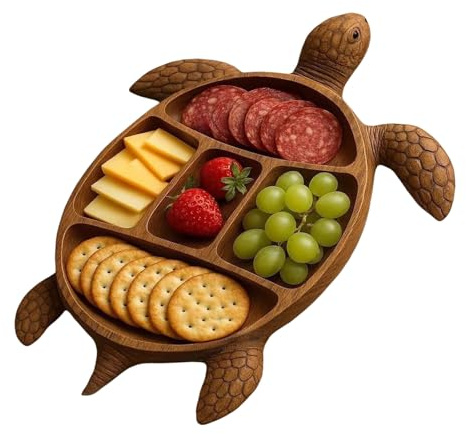 Turtles Shape Wooden Serving Dish For Kitchen Treats Fruits And Cheese Board Funny Animal Platter Snacks Tray Gift Kitchenwares Wood Platter