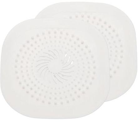 QUARKZMAN 2 Pcs Copri Scarico Quadrato 5.9 Inch Paracapelli Per Doccia Per Bagno Vasca Da Bagno Lavello Cucina Lavanderia Bianco