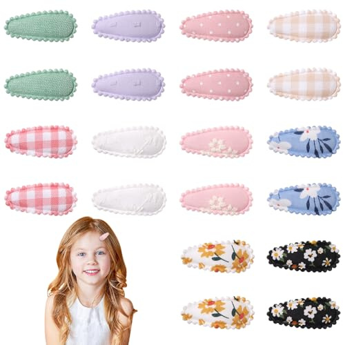 20 Pack Baby Hair Clips for Girls Toddler Fabric Daily Wear & Gifts