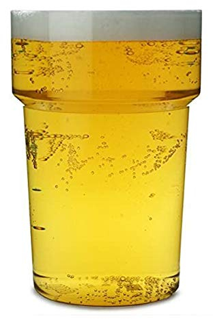 We Can Source It Ltd - 10 x Polystyrene Pint Plastic Glasses 20oz/568ml with CE Markings - Rigid Stackable Reusable Tumblers for Restaurants, Pubs, Hotels