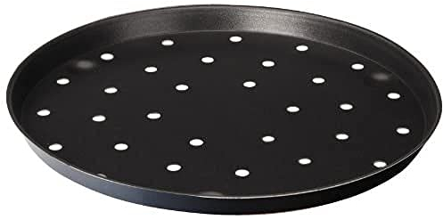 Ibili Molde Pizza Crispy BLU 32 CMS, Stainless Steel, Negro/Azul, 32 x 32 x 6 cm