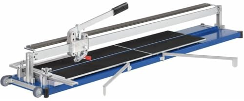 Fliesenschneider TopLine STANDARD 1250 mit einer Gesamtschnittlänge von 1250 mm und 2 Führungsschienen. ROBUST-Ausführung mit Stahl-Grundplatte.