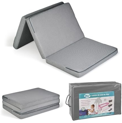 Ms BabyWorld Colchón para Cuna 120x60x6 cm | Acolchado, Transpirable, Antialérgico y Ergonómico | Color Gris | Ideal para Bebés y Recién Nacidos