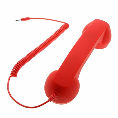 ENJOY-UNIQUE Mikrofon Retro Telefon Handy Hörer Empfänger Fancy Handy Empfänger Handy Kopfhörer (rot)