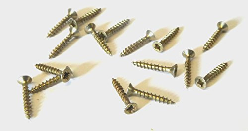 100 Stück MINI-Spanplattenschrauben (Senkkopf mit PZ-Kreuzschlitz) Stahl gelb verzinkt 2,5mm für Modellbau oder zur Restauration (2,5 x 16 mm)