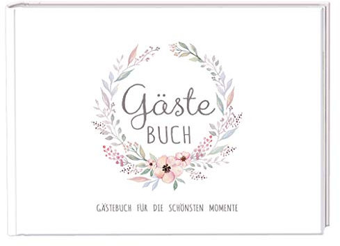 DIN A4 GÄSTEBUCH Hardcover Hochzeit Taufe Kommunion Konfirmation, PASTELL BLÜTEN ROSA, Für die lieben Hochzeitsgäste Gäste zum Selbstbeschreiben, malen und bekleben von eigenen Fotos Selfies