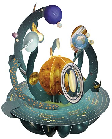 SANTORO Pirouette, Biglietto D'Auguri Pop-Up 3D - Sistema Solare - Per Bambini, Per Lui, Per Lei | Carta Spaziale Per Il Compleanno