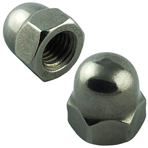 Dadi ciechi M12 (100 pezzi) di forma alta, in acciaio inox VA A2 V2A, dadi esagonali antiruggine, DIN 1587