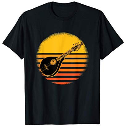 Grand Instrument De Musique Cadeau Motif Rétro Mandoline T-Shirt