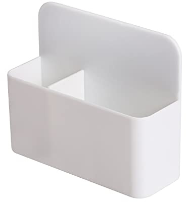 GRAFBURG Magnet-Stiftehalter - Magnetischer Behälter zur Aufbewahrung von Stiften an Magnetwänden - Weiß - 12x10cm