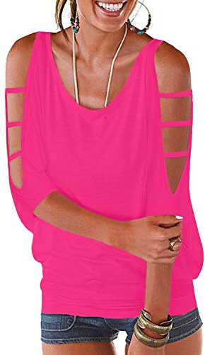 Camicia Donna Manica Corta Estive Maglietta Spalle Scoperte Maniche T Shirt