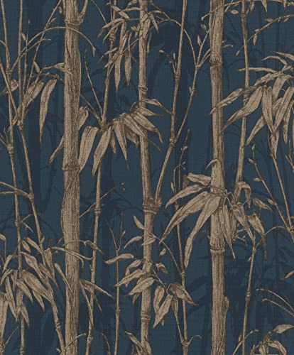 Rasch Tapeten Vliestapete (Botanical) Blau goldene 10,05 m x 0,53 m Florentine III 484892