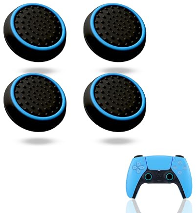 MatoSan® SpaceSan Thumbstick Caps – Compatible with PS5 Controller and Standard Gaming Controllers – Non-Slip Grip Caps for Better Control – 4 Piece Accessory Set – Blue Edition