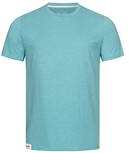 Lexi&Bö Herren Basic T-Shirt in edlem Grün Melange mit Rundhals-Ausschnitt aus hochwertiger Bio-Baumwolle und fairer Produktion in Portugal