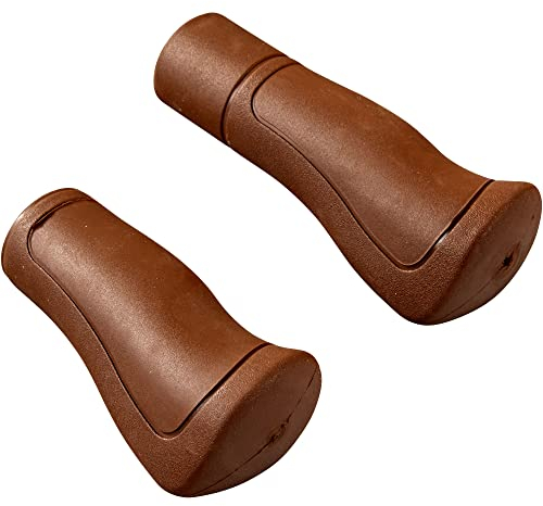 Zündapp Griffe 90 mm 120 mm 22,2 mm Fahrradgriffe Grips Lenkergriffe Set rechts Links universal ergonomisch Z101 / Green 1.0 / ZXT20 / ZT20R (Hellbraun, 90 + 120 mm)