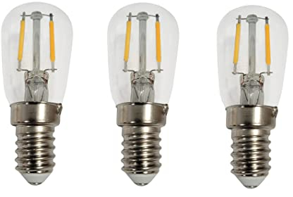 Provance 3 x Kühlschranklampe LED E14 Fassung 1,3 Watt 1,3W Ersatz für 15 W Halogenlampen Warmweiß 2700k