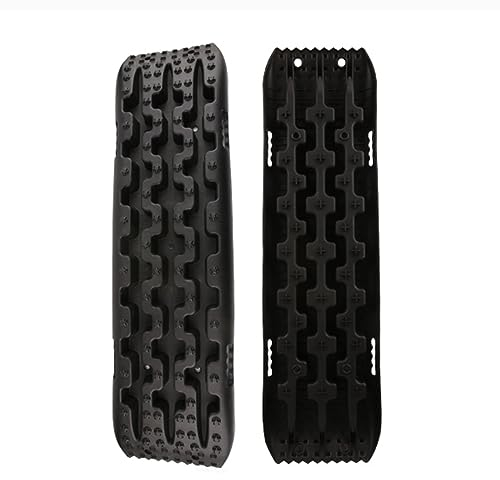 Auto-Recovery-Traktionsbretter, Offroad-Traktionsreifen, Leiter und Matte, Autoreifen-Traktionsketten für Offroad-Sand-Schnee-Schlammbahnen (Farbe: Rot, Größe: 41,1 x 11,2 Zoll - 2 Stück) (Schwarz 4