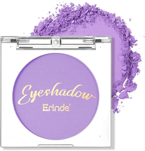 Erinde Ombretto Mono Opaco, Formula ad Alta Pigmentazione, Ombretto in Polvere a Lunga Durata, Facile da Sfumare, Texture Setosa, Leggero e Aderente, Adatto a Tutti i Tipi di Pelle, Vegano, Viola, 3g