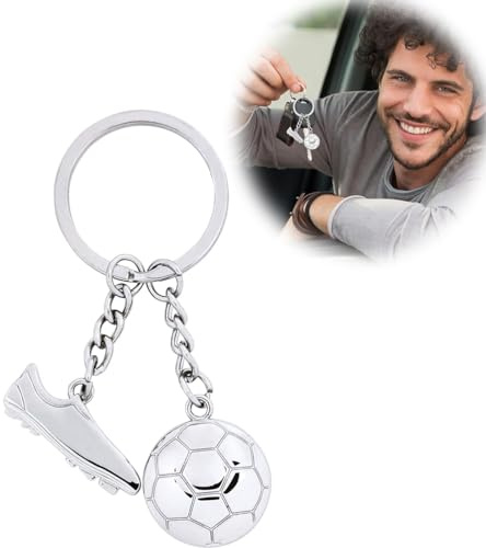 LJFEA Llavero Futbol, Llavero de Zapato de Fútbol Metálico, Regalo para Adultos y Niños, Regalo Entrenador Futbol, Llaveros Niños