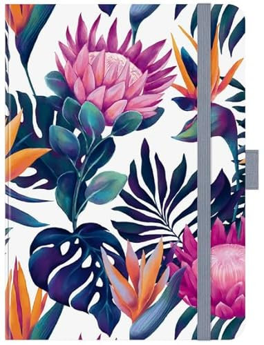 Premium Timer Midi Exotica - Kalender 2025 - Korsch-Verlag - Taschenkalender mit Stifthalter, Lesebändchen und Zetteltasche - eine Woche auf 2 Seiten - 11 cm x 15,5 cm